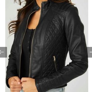 GUESS Edan Faux Leather Jacket, Size Large - New with tags
